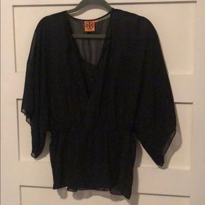 Tory Burch black blouse Sz 4